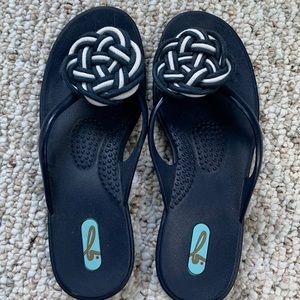 OKA b. Blue and white sandals size small
